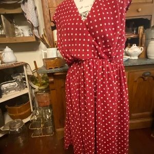 Yellow star Red and white polka dot dress by ModCloth